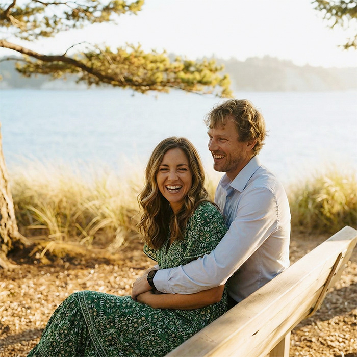 Couple heureux symbolisant la sérénité